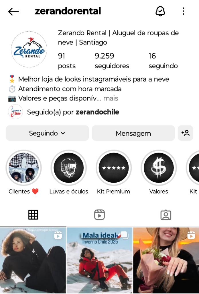Instagram Zerando Rental