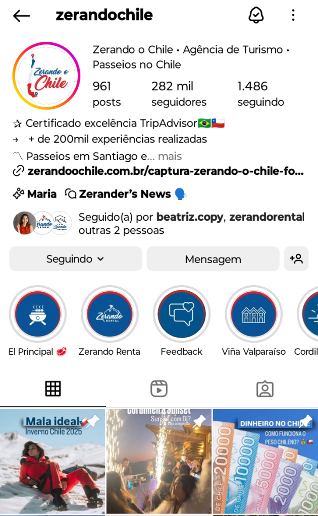 Instagram Zerando o Chile